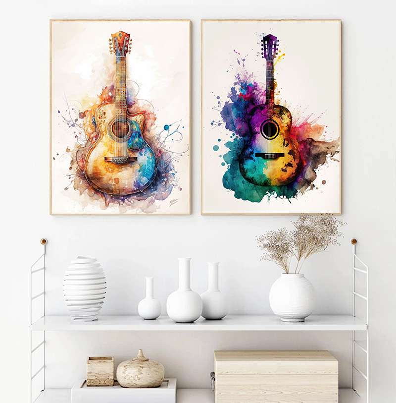 Music Instrument Guitar Waterc - Picture Of Musical Instrument review and price